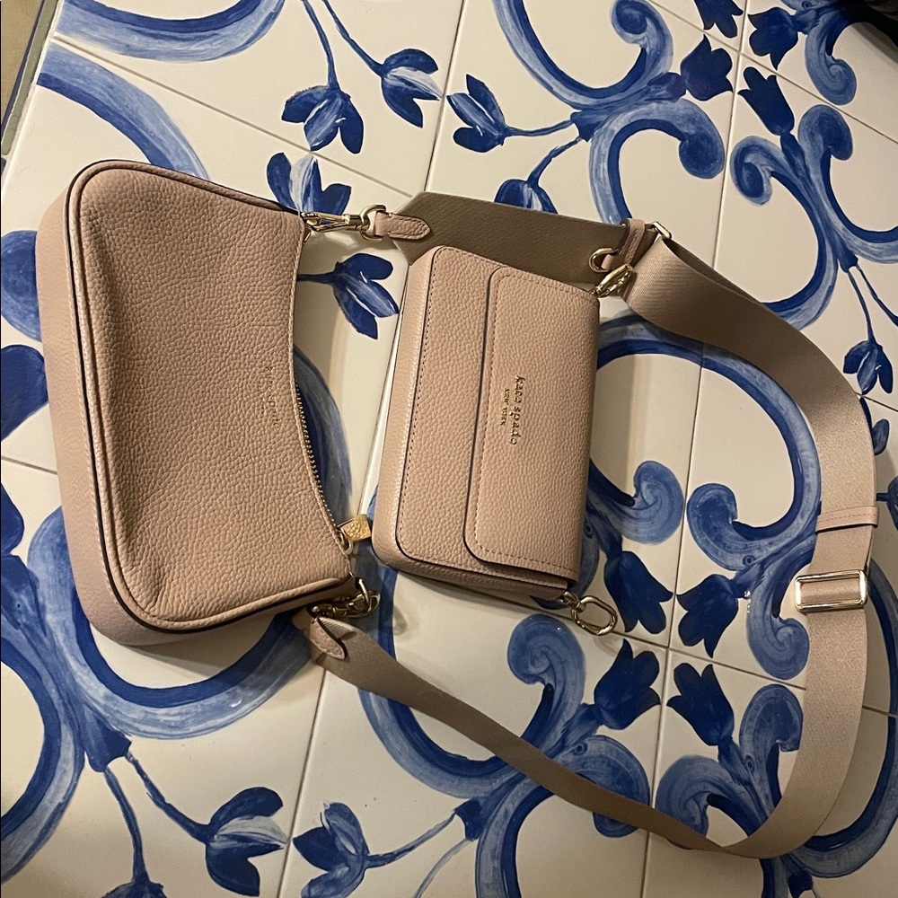 Kate Spade Taupe Crossbody Bag Duo - new